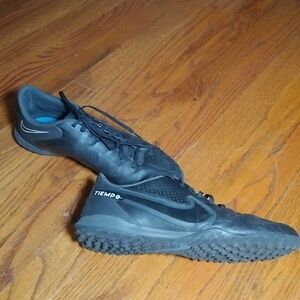 Nike Tiempo Black Athletic Shoes